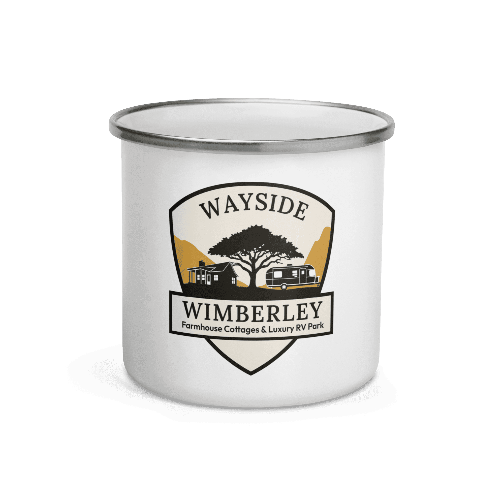 Wayside Wimberley logo Enamel Mug