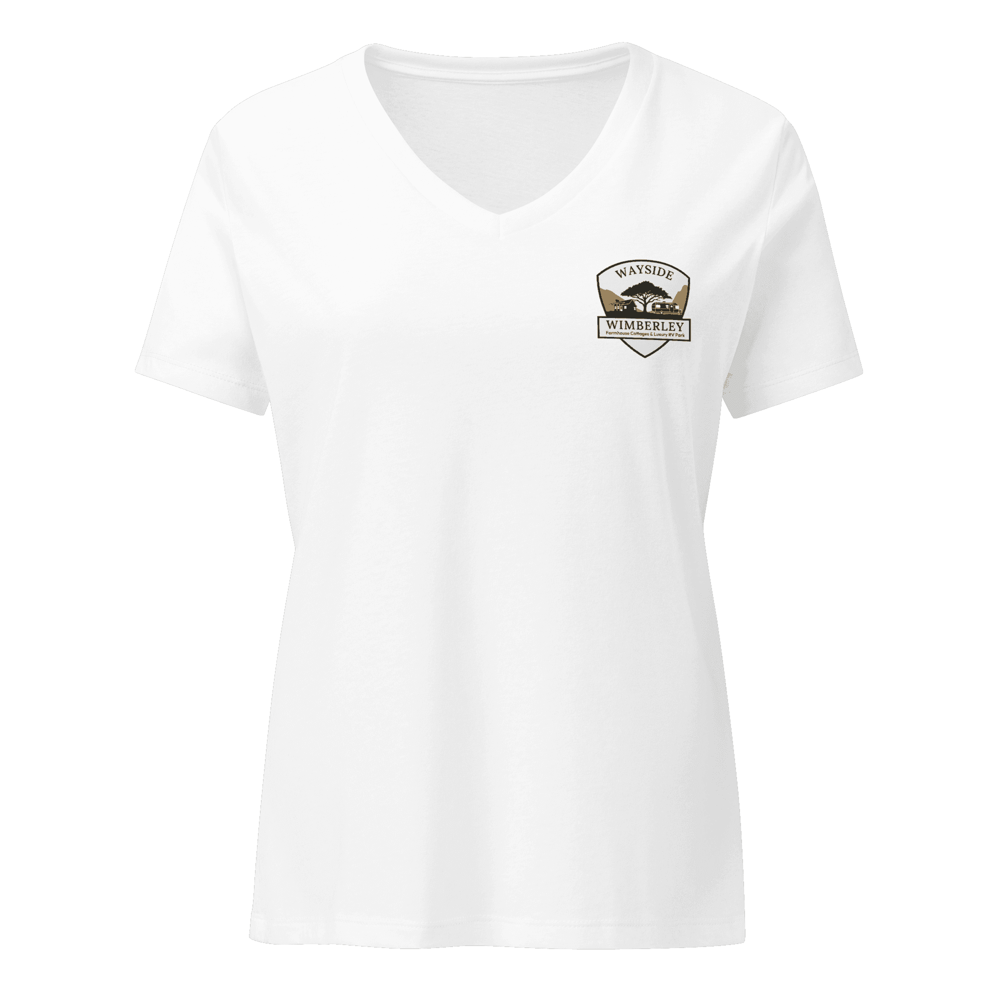 Wayside Wimberley logo Women's Relaxed V-Neck T-Shirt