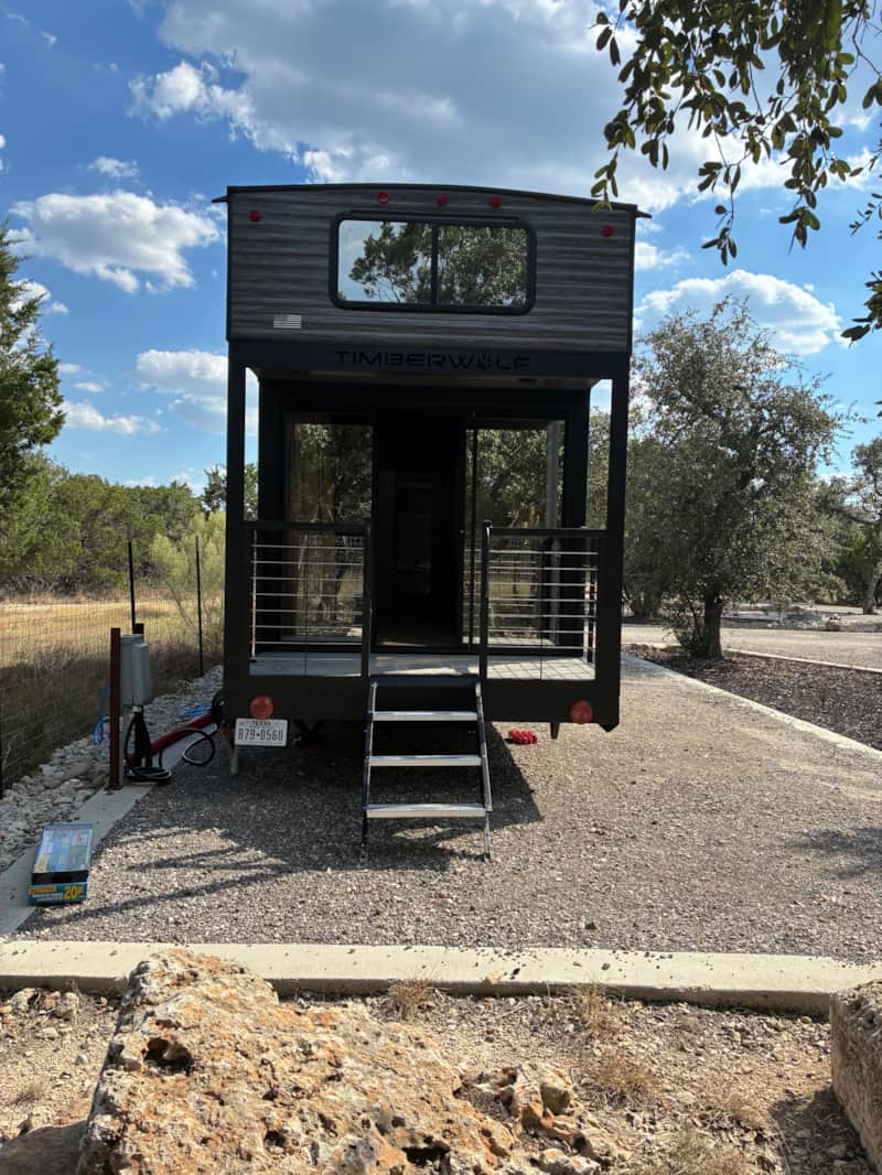 BlancoBreeze destination RV exterior at Wayside Wimberley