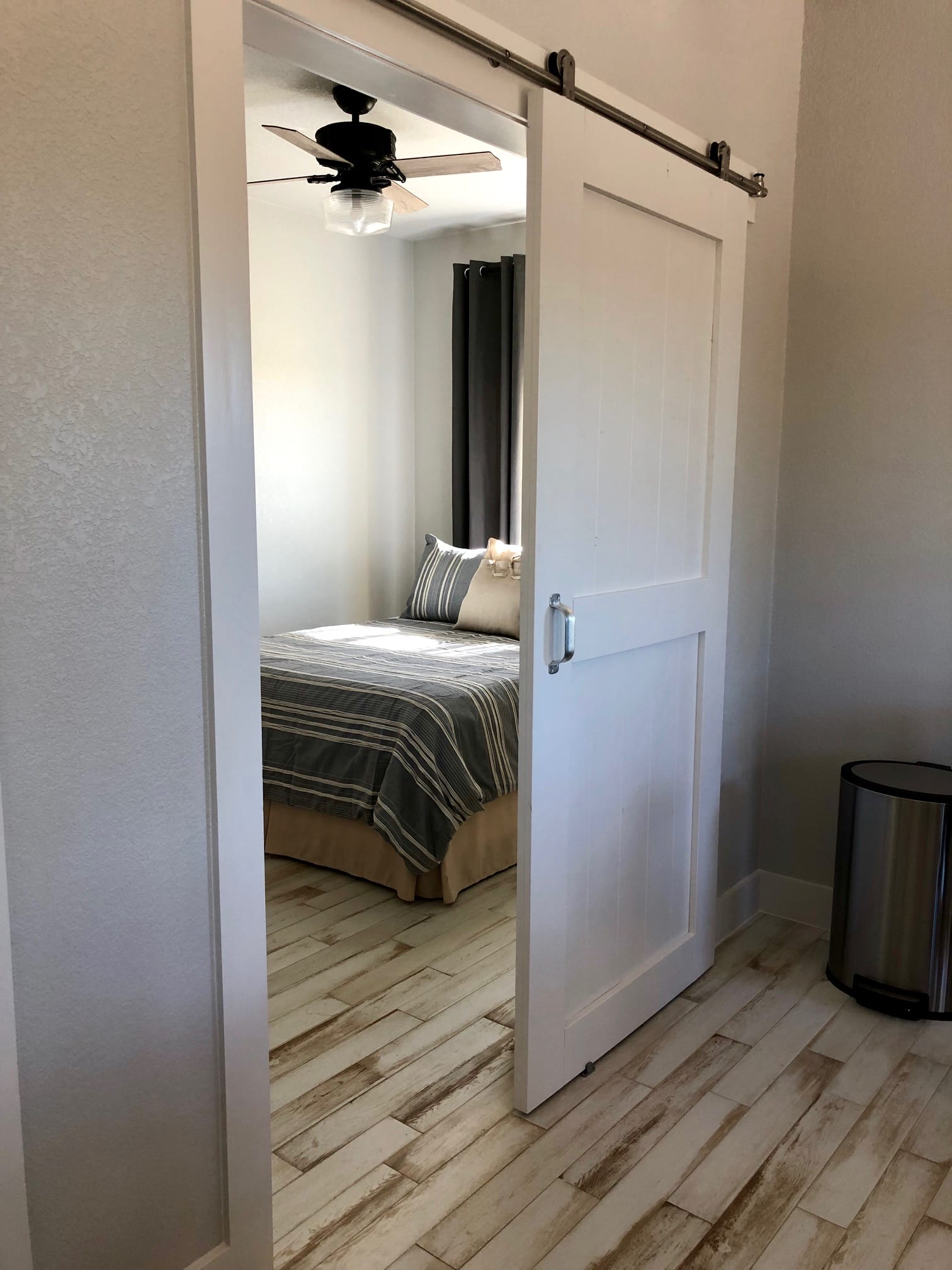 View into the Summermoon Cottage bedroom from hallway