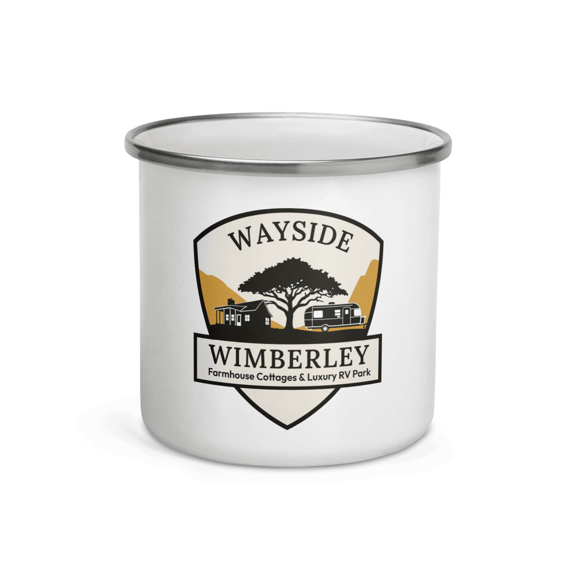 Wayside Wimberley logo Enamel Mug