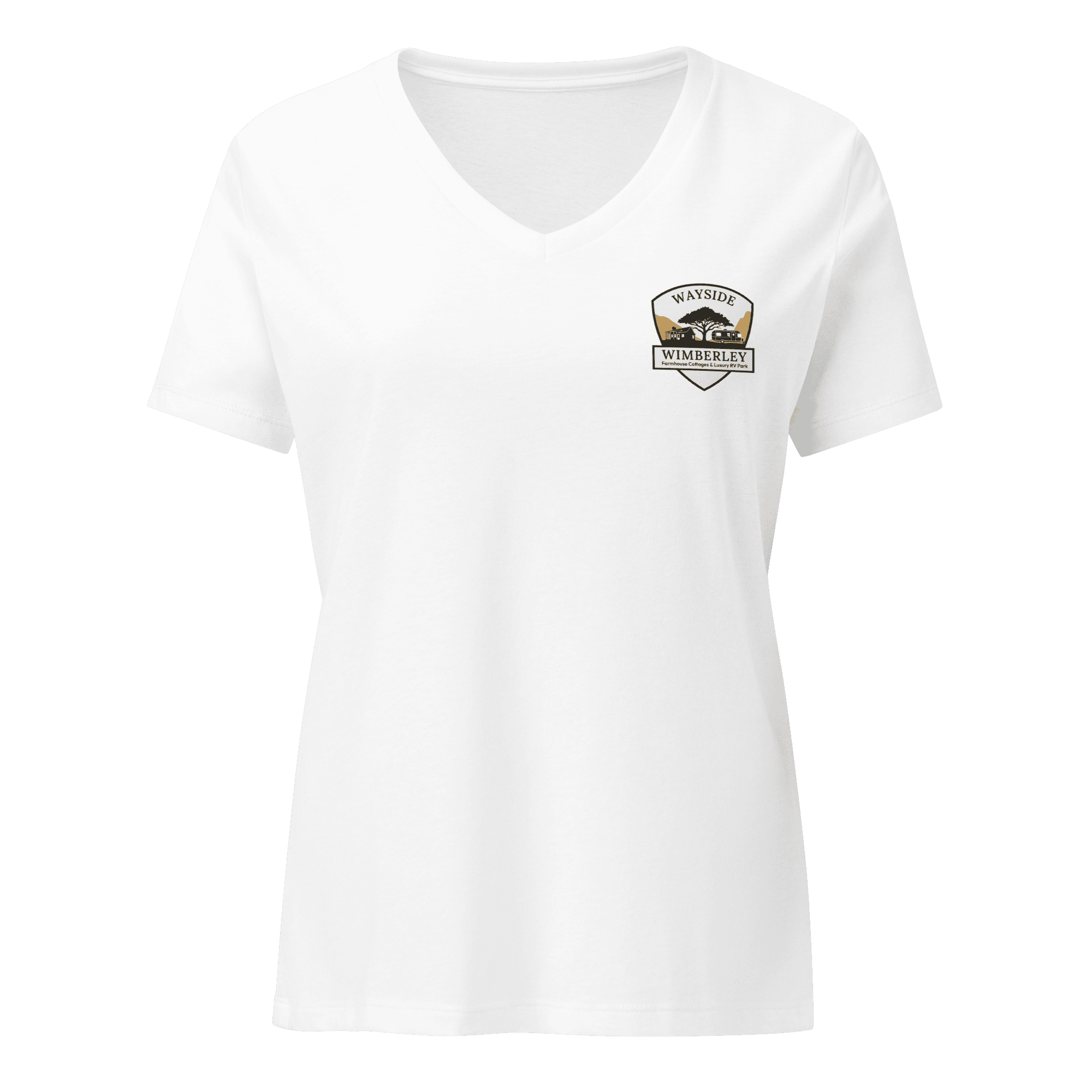 Wayside Wimberley logo Women's Relaxed V-Neck T-Shirt